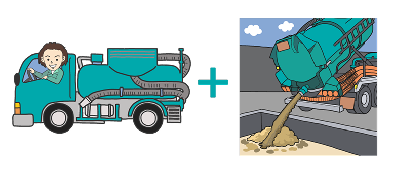 汚泥をプールに排出